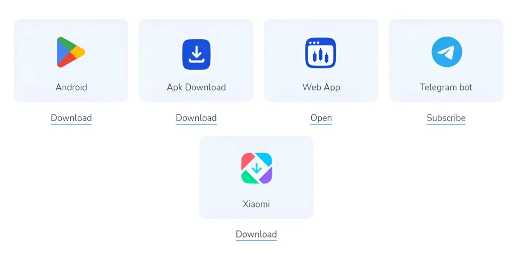 options for downloading the application to other platforms